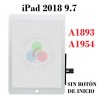 iPad 2018 9.7  A1893 A1954 - pantalla tactil compatible sin home - - BLANCO