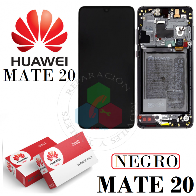 Huawei Mate 20 (HMA-L29 / HMA-L09) 2018 - PANTALLA CON MARCO NEGRO - SERVICE PACK