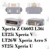 Sony Z C6602-C6603 L36h, L36i , LT25i Xperia V, LT26W Xperia acro S, ST25i Xperia U-PUERTO DE CARGA