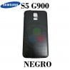 SAMSUNG S5 G900 g900f - TAPA TRASERA NEGRO con logo