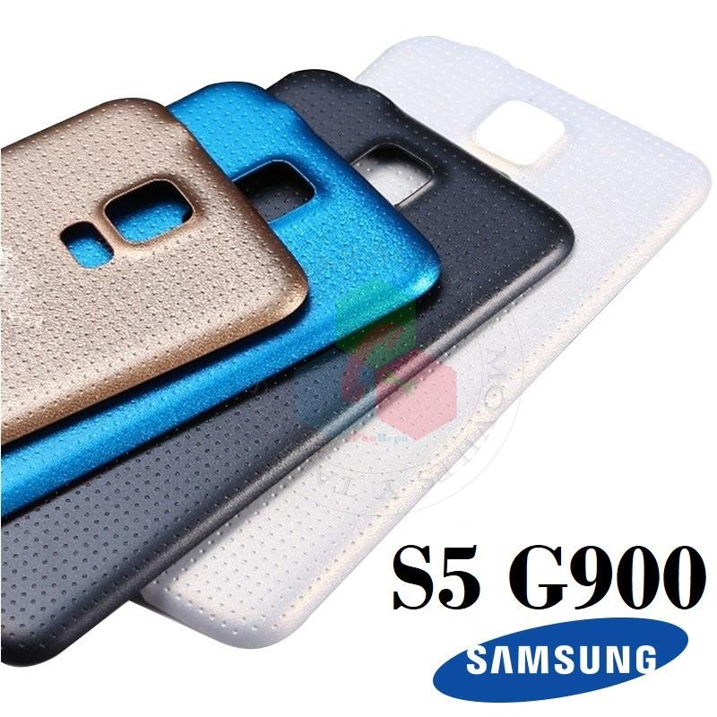 SAMSUNG S5 G900 g900f - TAPA TRASERA NEGRO con logo