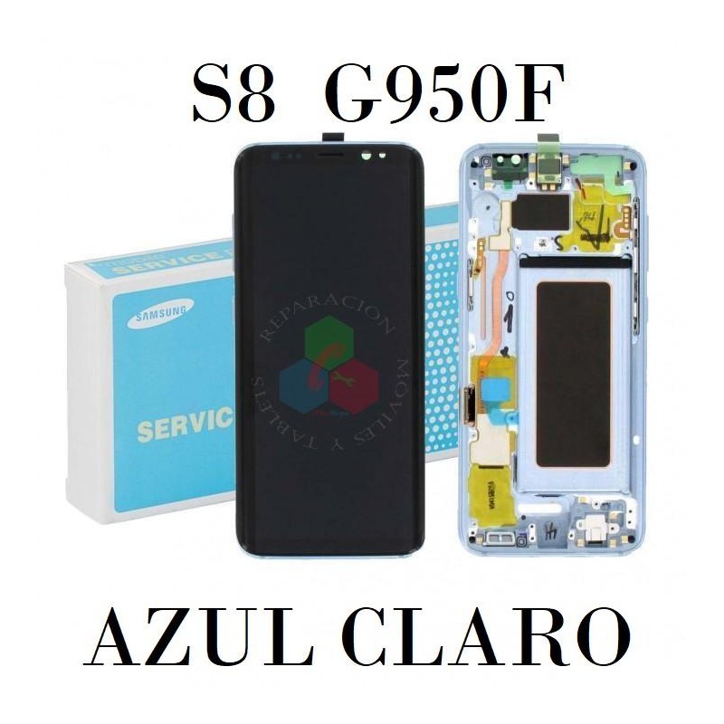 SAMSUNG S8 G950F G950  -PANTALLA original service pack CON MARCO AZUL