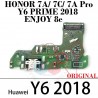 Huawei Y6 2018 - Y6 Prime 2018 - Enjoy 8E - HONOR 7A - 7C - 7A PRO - PLACA DE CARGA ORIGINAL