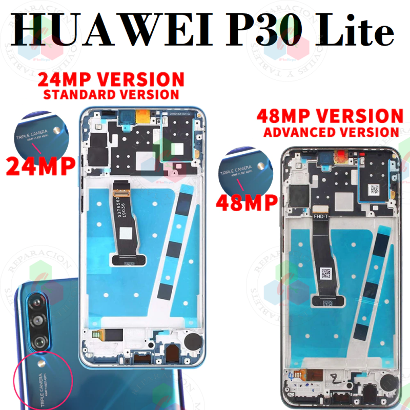 HUAWEI P30 Lite 48MP / NOVA 4e-PANTALLA NEGRO CON MARCO