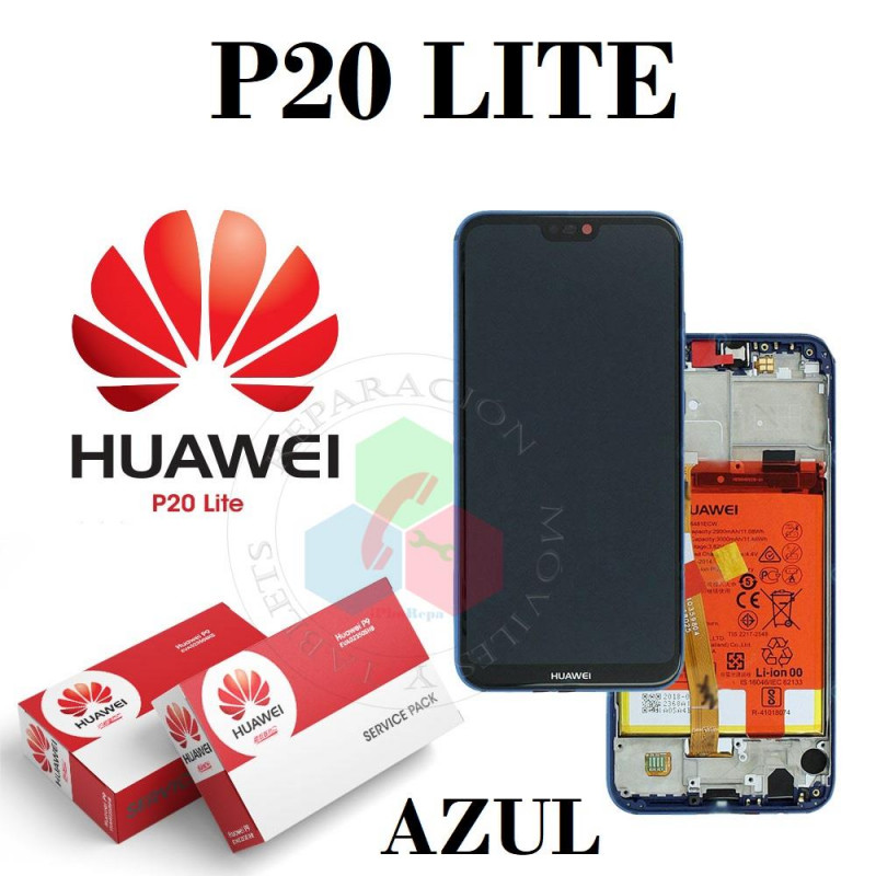 Huawei P20 Lite 2018 (ANE-LX1,ANE-L21) / Nova 3e - PANTALLA SERVICE PACK - AZUL