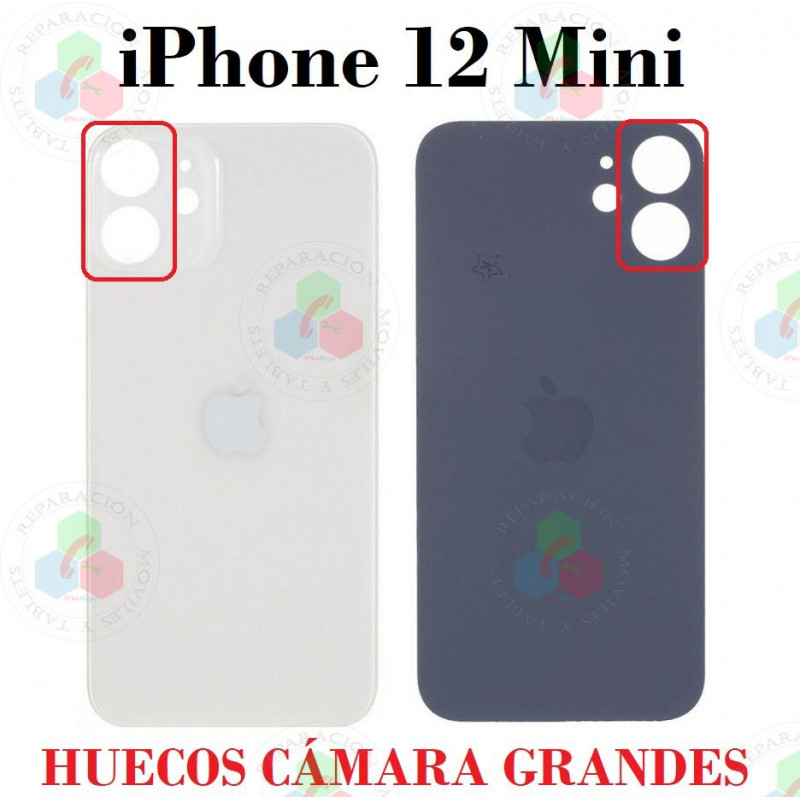iPhone 12 Mini 2020 A2399 - TAPA TRASERA HUECO GRANDE CON LOGO - BLANCO