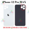 iPhone 12 Pro Max 2020 A2411 -  TAPA TRASERA HUECO GRANDE - BLANCO con logo