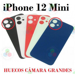 iPhone 12 Mini 2020 A2399 - TAPA TRASERA HUECO GRANDE CON LOGO - BLANCO