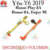 Y6 2019 , Y6s 2020 , Honor Play 8A , Honor 8A ,  Enjoy 9E - FLEX ENCENDIDO+VOLUMEN