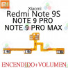 XIAOMI REDMI NOTE 9  PRO 4G , NOTE 9S , NOTE 9 PRO MAX - FLEX POWER ENCENDIDO + VOLUMEN