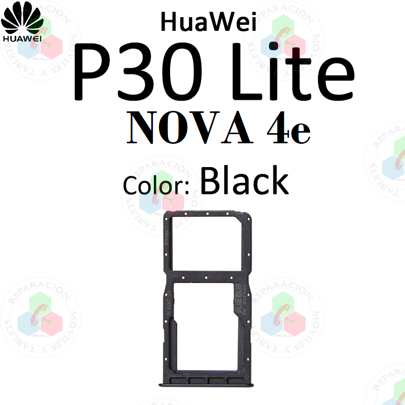Huawei P30 Lite (MAR-LX1A,MAR-L21A,MAR-L01A) 2019 Bandeja DUAL Sim + microSD NEGRO