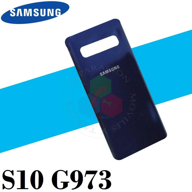 SAMSUNG S10 4G G973 G973F - TAPA TRASERA AZUL con logo