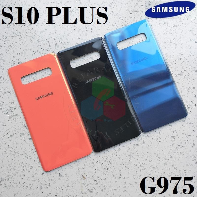SAMSUNG S10 PLUS G975 G975F - TAPA TRASERA CON LOGO - NEGRO