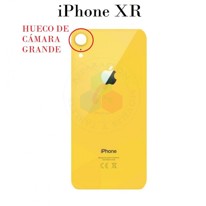 iPhone Xr - TAPA TRASERA DE CRISTAL con logo - AMARILLO