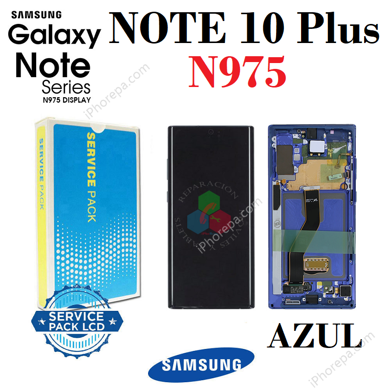 SAMSUNG Note 10 Plus 4G 2019 N975f / Note 10 Plus 5G N976B - PANTALLA service pack MARCO AZUL