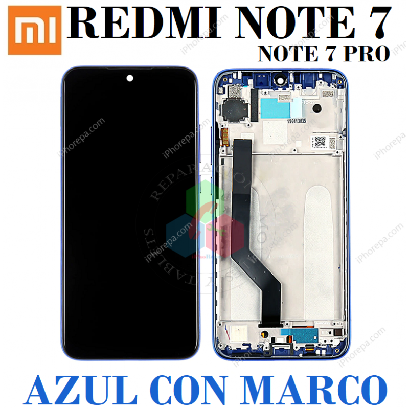 Xiaomi Redmi Note 7 M1901F7G M1901F7H M1901F7I / Note 7 Pro M1901F7S - PANTALLA COMPATIBLE CON MARCO AZUL