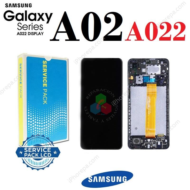 SAMSUNG A02 A022 A022F - PANTALLA SERVICE PACK CON MARCO