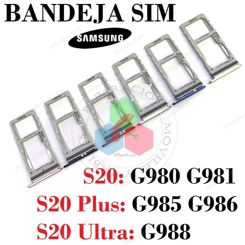 Samsung S20 4G 2020 G980F / S20 5G 2020 G981B / S20 Plus 4G 2020 G985F / S20 Ultra 4G / 5G - BANDEJA dual sim SIM