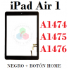 iPad AIR 1 - PANTALLA TACTIL compatible + BOTÓN HOME - NEGRO