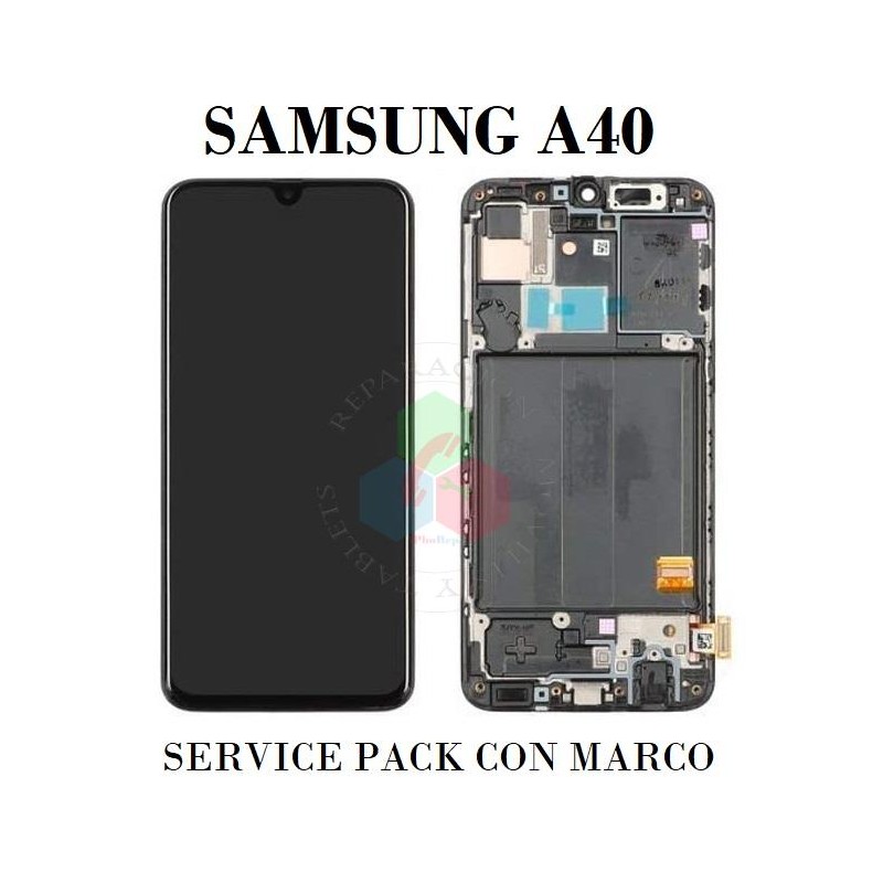 SAMSUNG a40 a405 A405F - PANTALLA SERVICE PACK CON MARCO