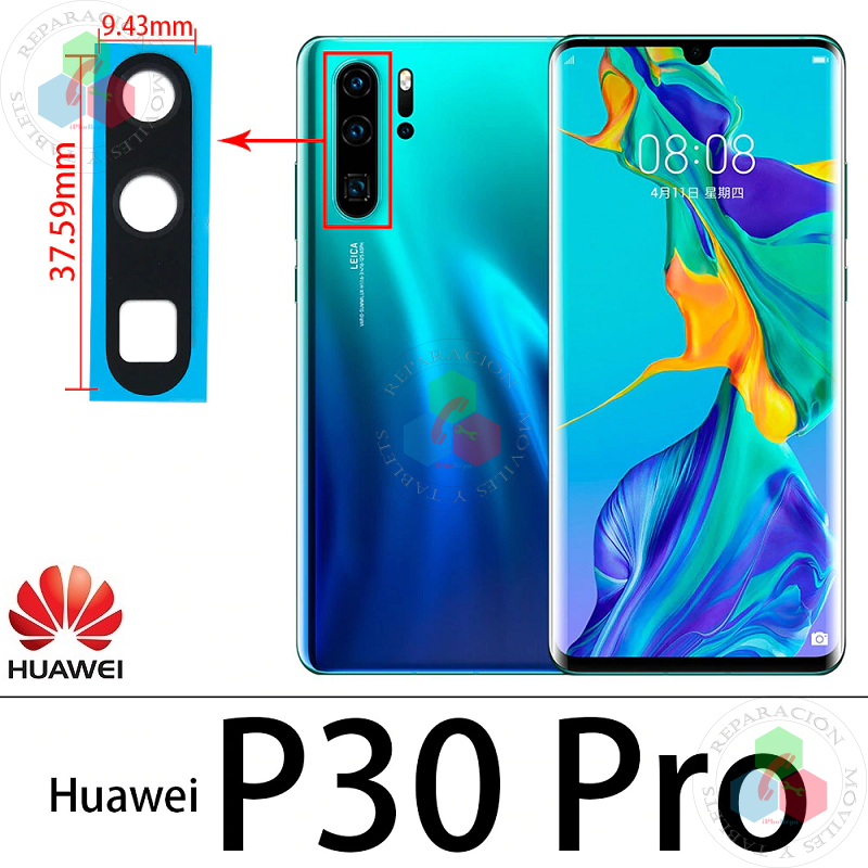 Huawei P30 Pro (VOG-L29, VOG-L09, VOG-L04) - cristal lente de cámara