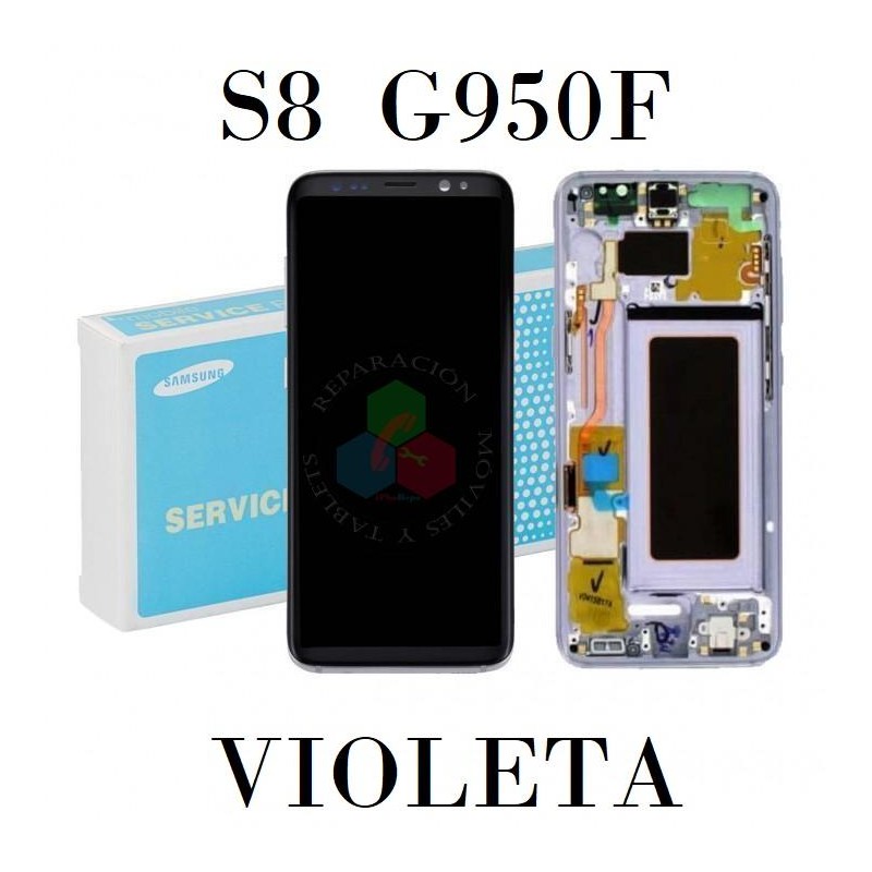 SAMSUNG S8 G950F G950-PANTALLA CON MARCO VIOLETA