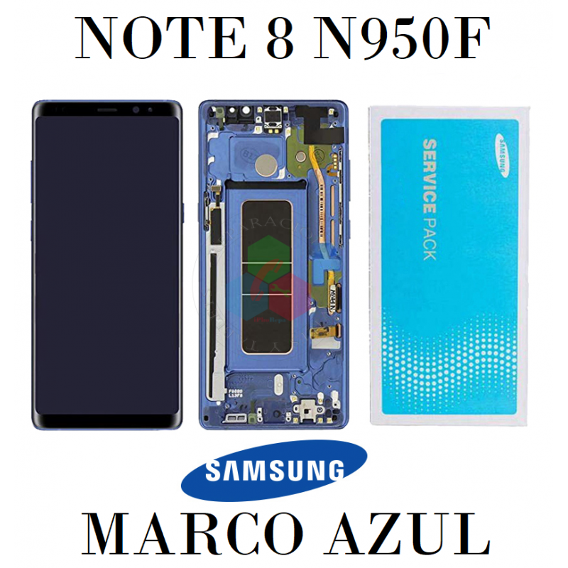 SAMSUNG NOTE 8 N950F N950 - PANTALLA service pack con MARCO AZUL