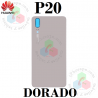 Huawei P20 (EML-L29 / EML-L09) 2018 - TAPA TRASERA de cristal con logo - DORADO