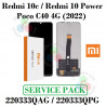 XIAOMI REDMI 10c / REDMI 10 power / POCO c40 - PANTALLA SERVICE PACK sin marco