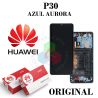 Huawei P30 (ELE-L29, ELE-L09) - PANTALLA CON MARCO AZUL AURORA - FULL SERVICE PACK