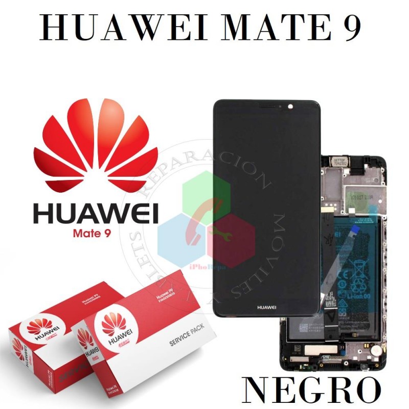 Huawei Mate 9 2016 (MHA-L09 / MHA-L29) - PANTALLA CON MARCO NEGRO-SERVICE PACK
