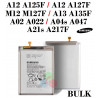 SAMSUNG A21S A217F / M12 M127F / A12 NACHO A127F / A12 A125F / A13 A135F / A04s A047 / A02 A022 - BATERIA BULK con logo