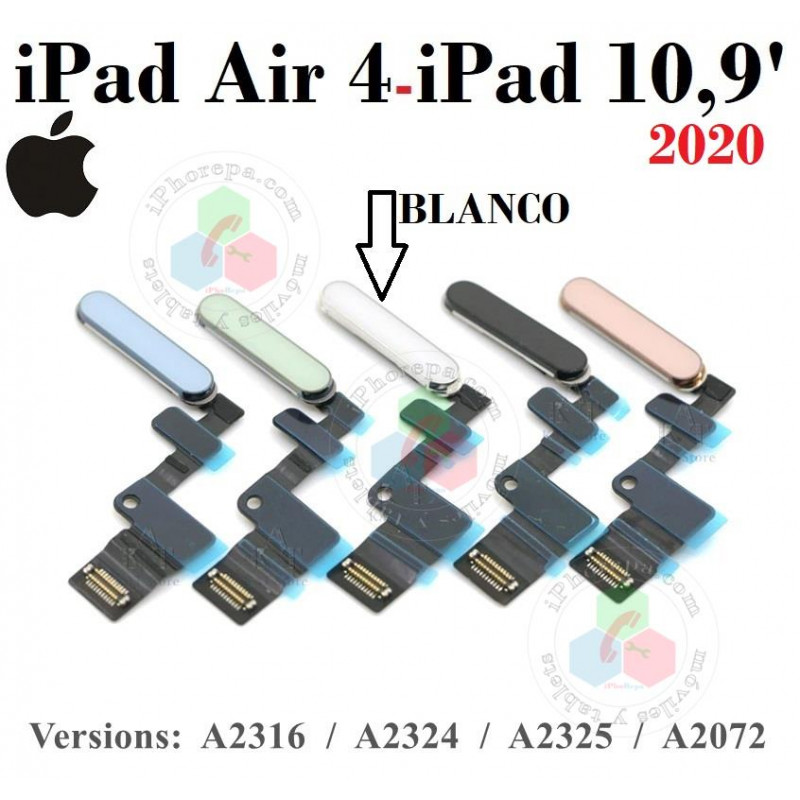 iPad Air 4 10.9" 2020 (4ª Gen) / iPad Air 5 10.9" 2022 (5ª Gen) - flex boton power huella - blanco