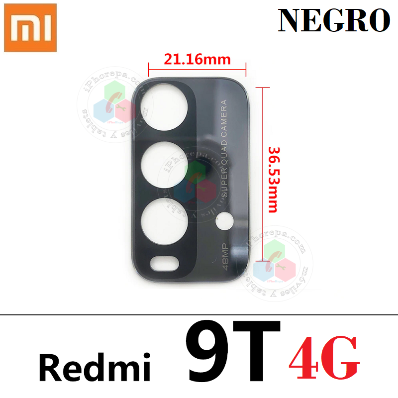 Xiaomi Redmi 9T 4G 2021 J19S - CRISTAL DE CAMARA PRINCIPAL NEGRO