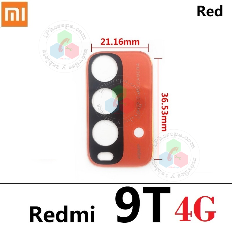 Xiaomi Redmi 9T 4G 2021 J19S - CRISTAL DE CAMARA PRINCIPAL ROJO