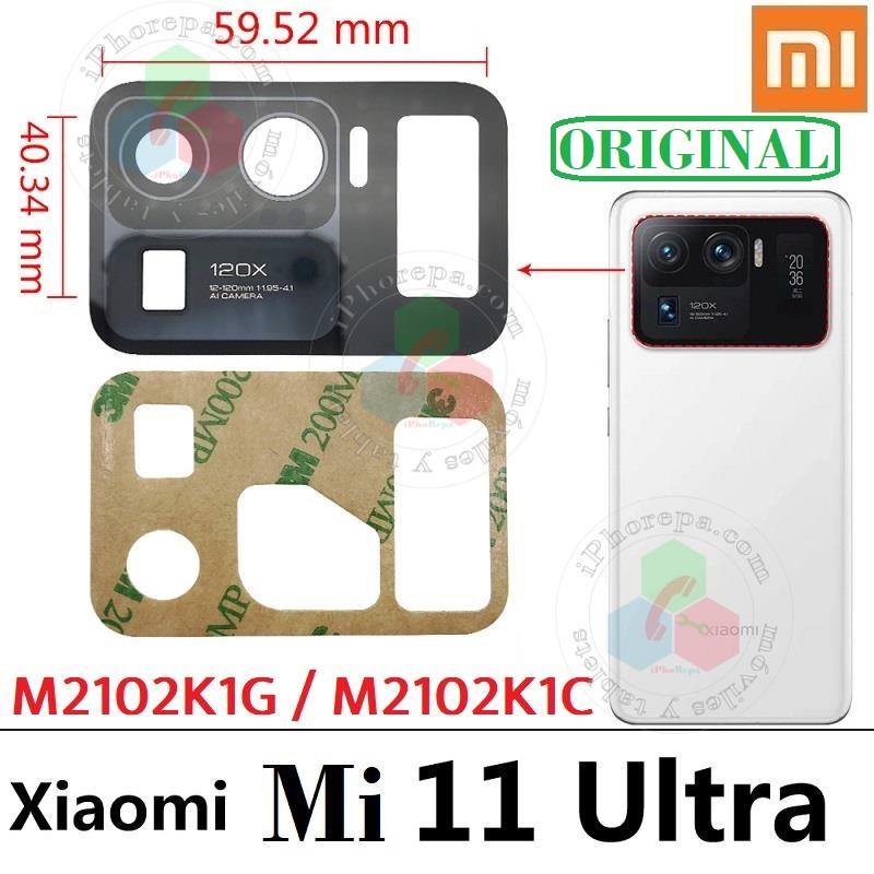 Xiaomi Mi 11 Ultra " M2102K1G / M2102K1C " - cristal lente de cámara ORIGINAL