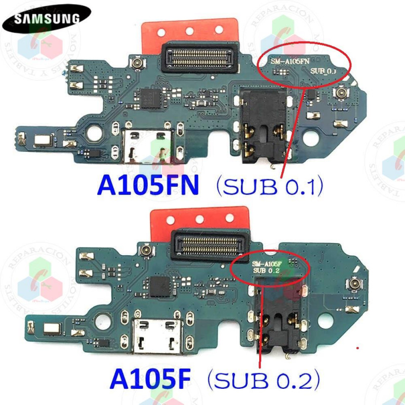 SAMSUNG A10 A105F A105 (VERSION SUB 0.2 ) PLACA DE CARGA ORIGINAL REFURBISHED