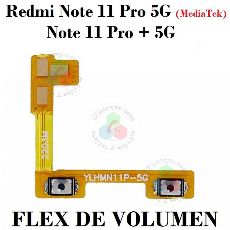 Xiaomi Redmi Note 11 Pro 5G (MediaTek) - Redmi Note 11 Pro Plus 5G 2021 21091116UG - FLEX VOLUMEN