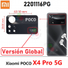 Xiaomi Poco X4 Pro 5G 2022 2201116PG ( version global ) - CRISTAL LENTE DE CAMARA