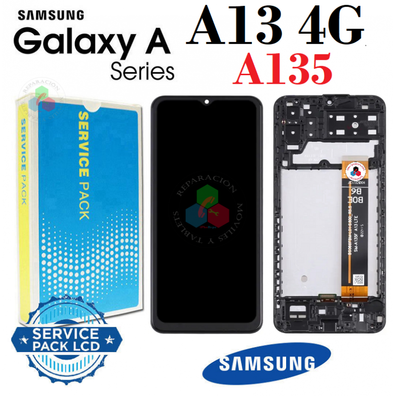 SAMSUNG A13 4G A135 a135F - PANTALLA SERVICE PACK con marco