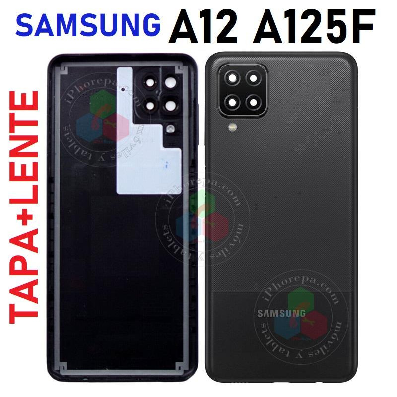 SAMSUNG A12 A125F a125 - CARCASA + EMBELLECEDOR + CRISTAL lente DE CAMARA