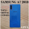 SAMSUNG A7 2018 A750 A750F - TAPA TRASERA + LENTE DE CAMARA - AZUL
