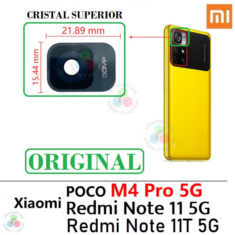 XIAOMI REDMI NOTE 11 5G 21091116AC / POCO M4 PRO 5G 21091116AG / NOTE 11T 5G - cristal LENTE de cámara SUPERIOR