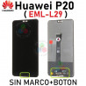 Huawei P20 (EML-L29/EML-L09) - PANTALLA SIN MARCO HQ + BOTON DE HUELLA