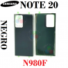 SAMSUNG NOTE 20 N980 N980F - TAPA TRASERA - NEGRO