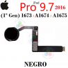 iPad Pro 9.7" 2016 (1ª Gen) 1673 / A1674 / A1675 - FLEX BOTON HOME INICIO NEGRO