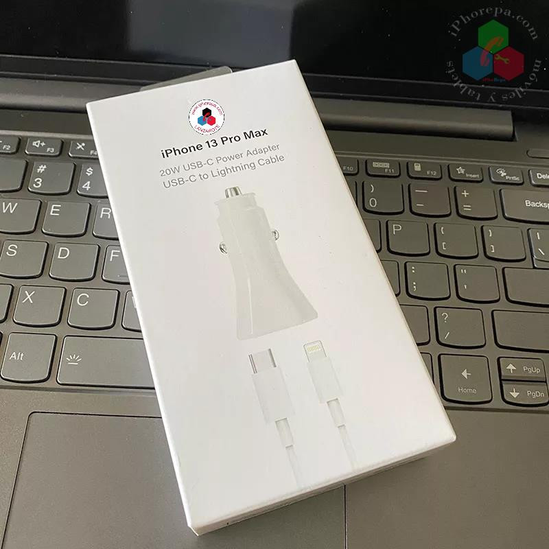 ASE DE CARGA mechero + cable TIPO C 20W - iPhone 11,12, 13, 14 / PRO / PRO MAX