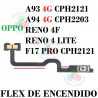 Oppo A93 4G CPH2121 / Oppo A94 4G CPH2203 / Reno 4 F / Reno 4 Lite / F17 Pro CPH2121- Flex DE ENCENDIDO POWER