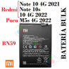 Xiaomi Redmi Note 10 4G 2021 M2101K7AI / Redmi Note 10S / Redmi 10 4G 2022  / Poco M5s 4G 2022 - BN59 - BATERÍA BULK CON LOGO