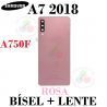 SAMSUNG A7 2018 A750 A750F - TAPA TRASERA con BISEL + LENTE - COLOR ROSA